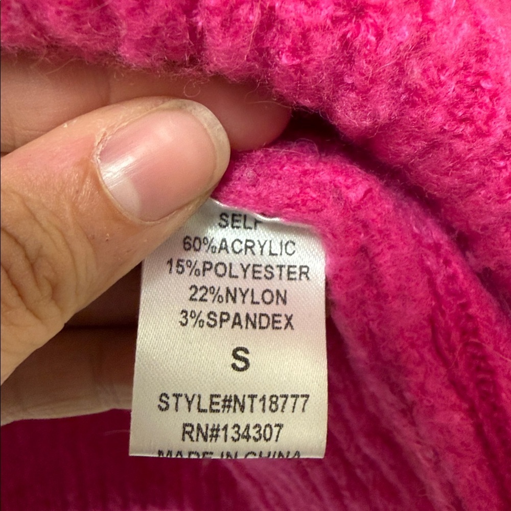 Lumiere Oversized Hot Pink Sweater - Picture 3 of 4